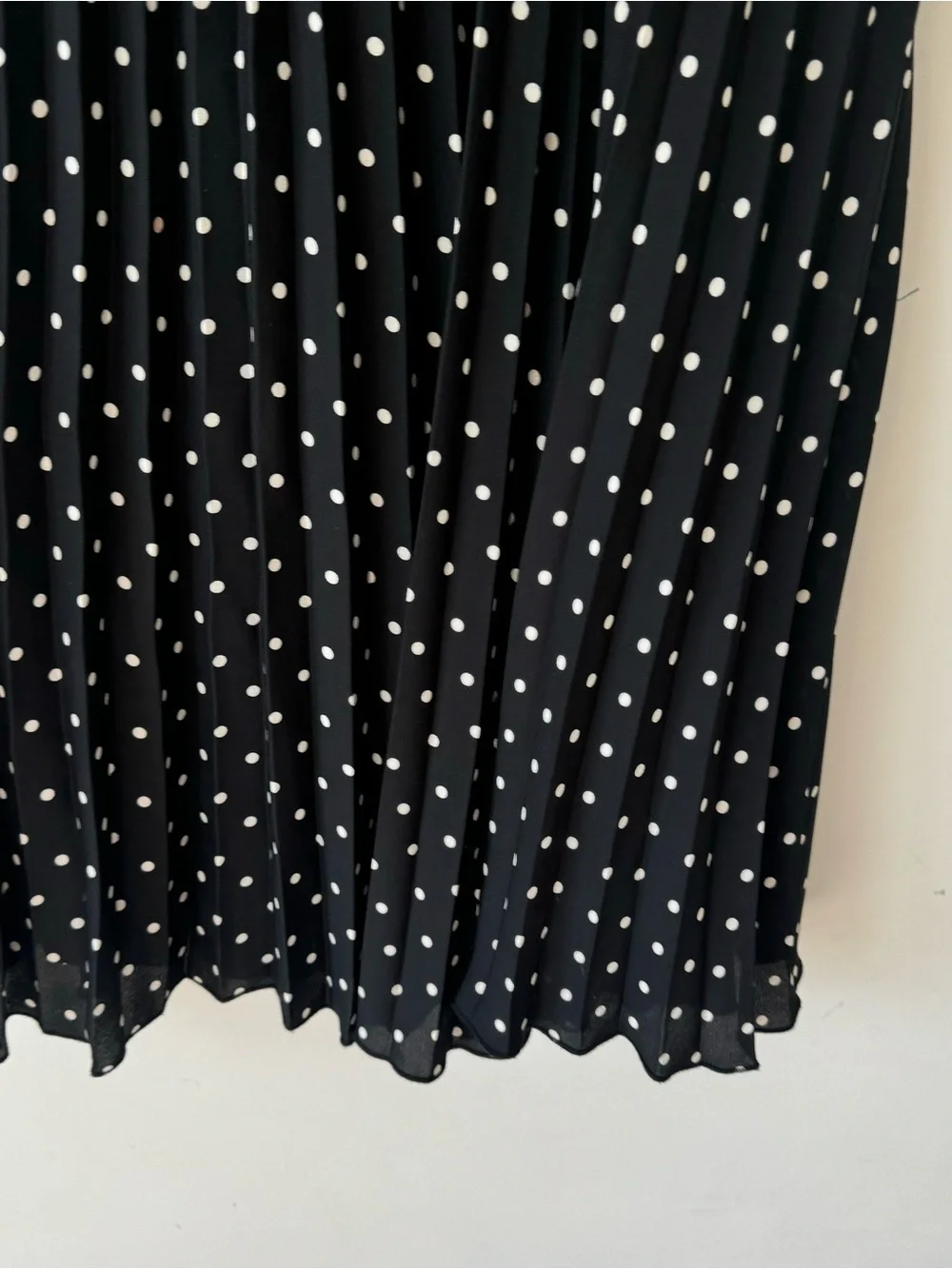Anne Klein Black Midi Skirt with White Polka Dots